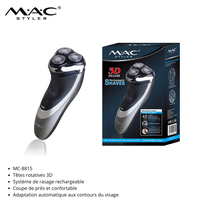 Rasoir Électrique Rechargeable 3D Deluxe – MC-8815