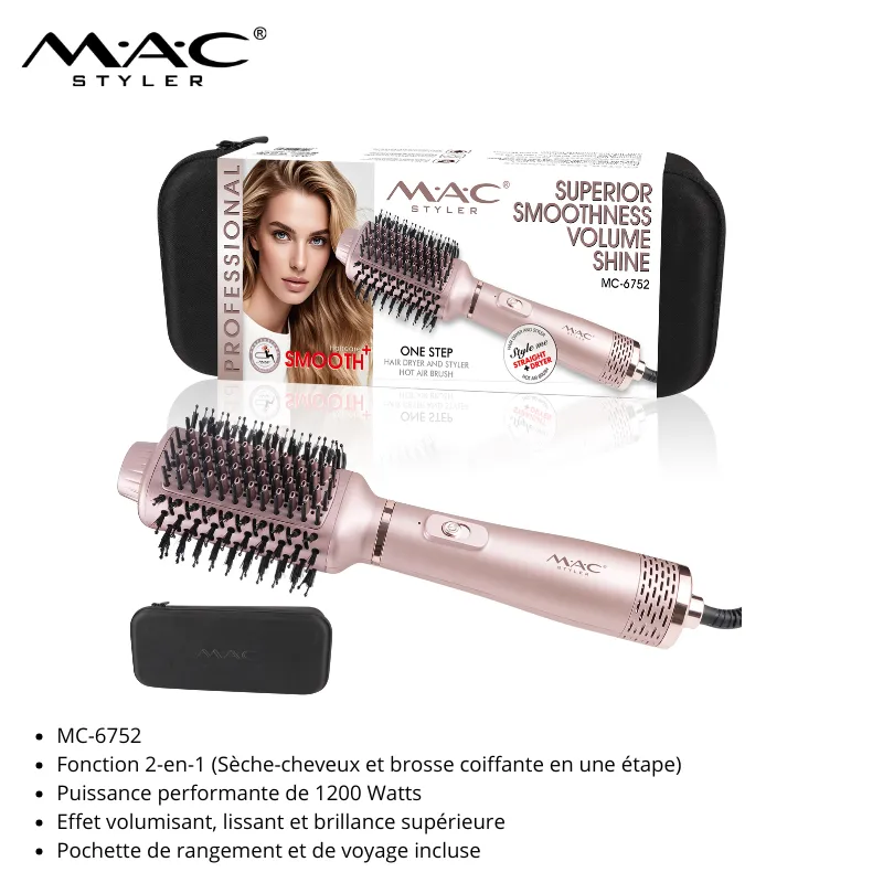MAC Styler MC-6752 – Brosse Soufflante & Sèche-Cheveux One Step 1200W