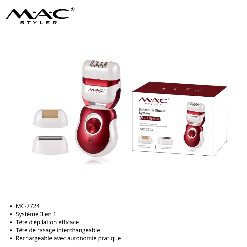 Épilateur Électrique 3 en 1 Rechargeable MC-7724