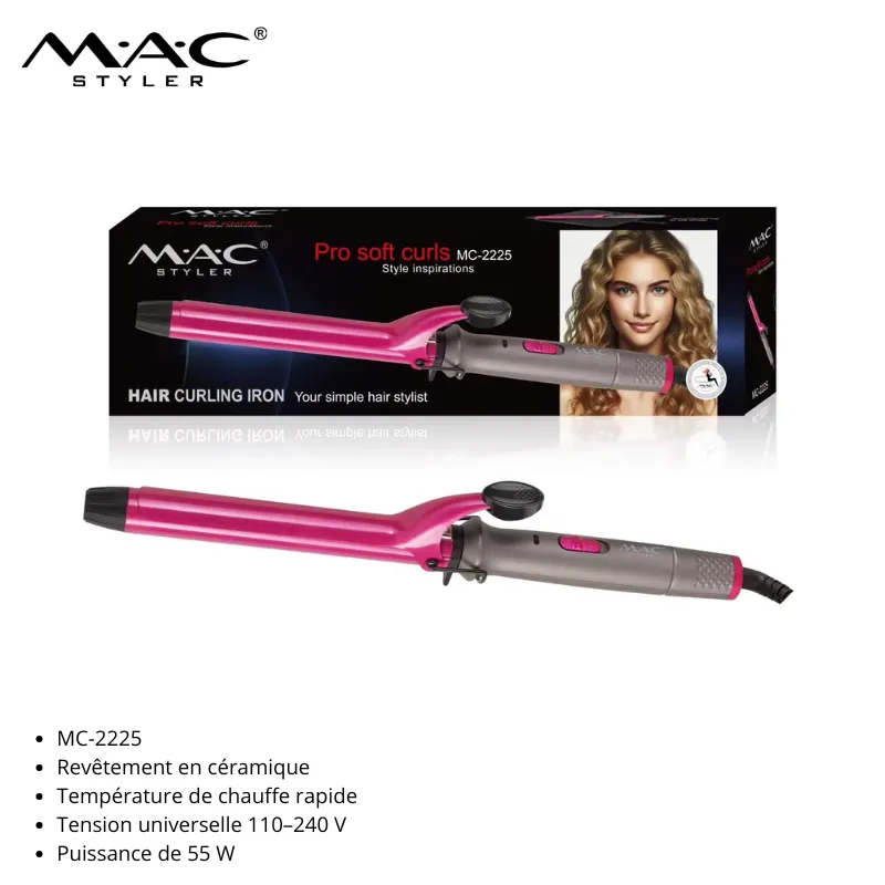 **Fer à Boucler Professionnel en Céramique – MC-2225**