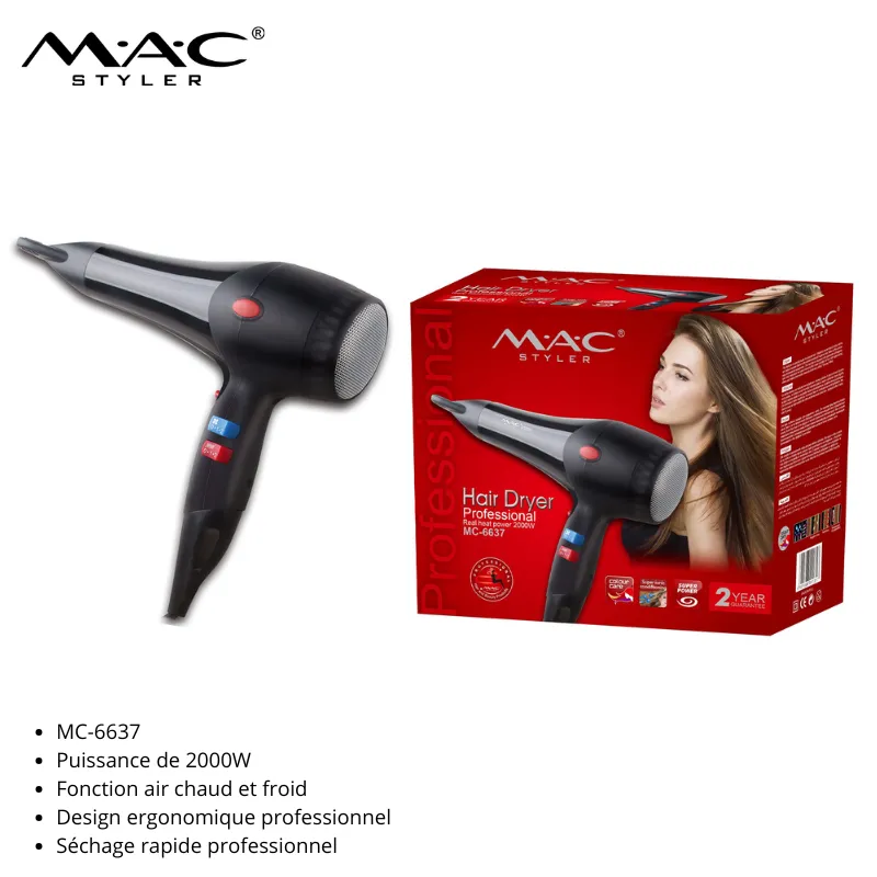 Sèche Cheveux 2000 W Noir MC-6637