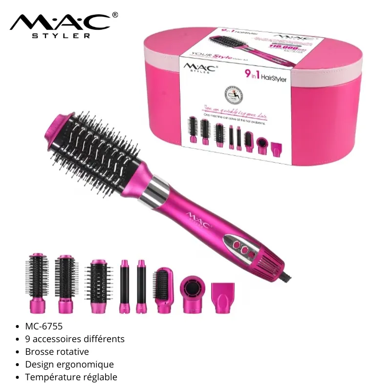Brosse Chauffante 9 en 1 avec Accessoires mc-6755