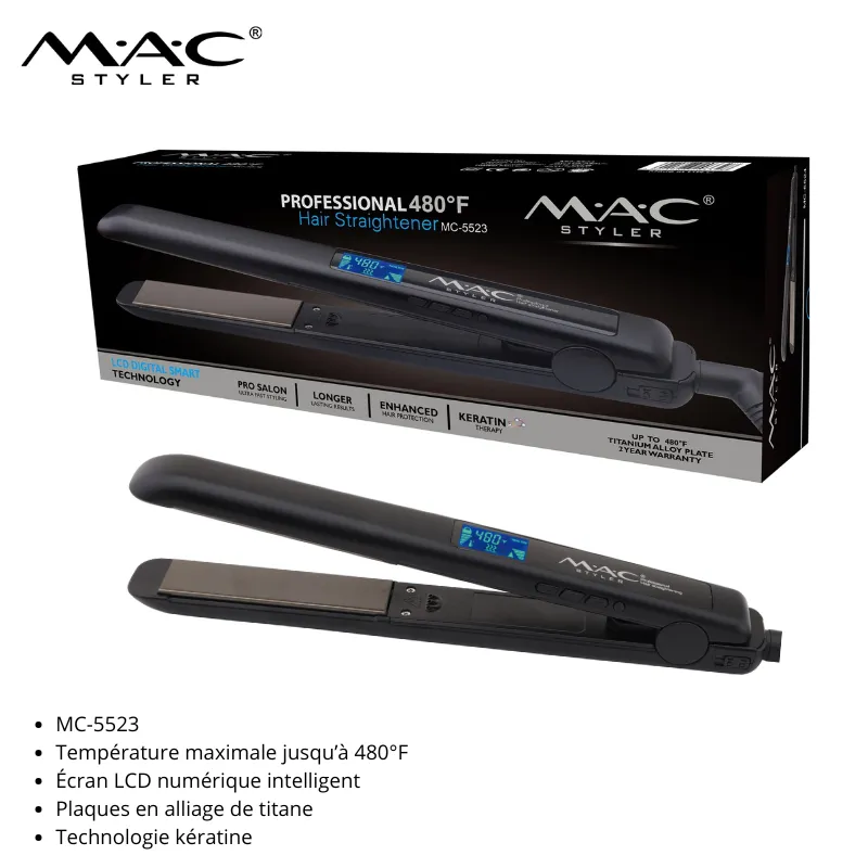 Lisseur professionnel à 480°F avec écran LCD numérique mc-5523