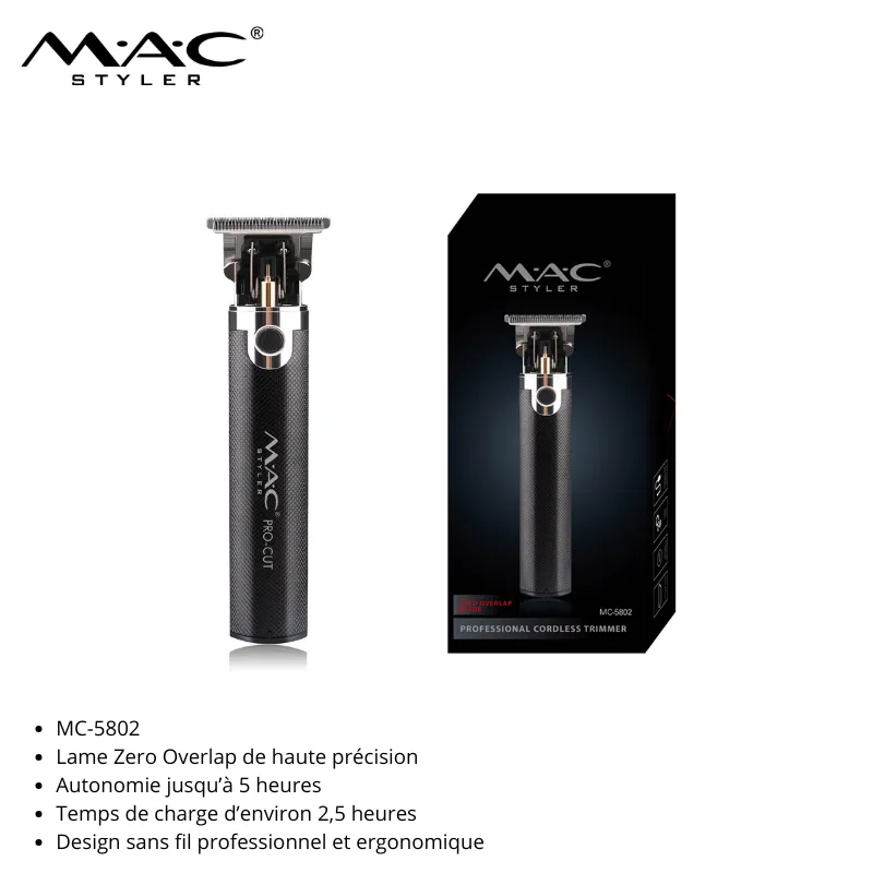 Tondeuse Professionnelle Sans Fil Zero Overlap – Modèle MC-5802