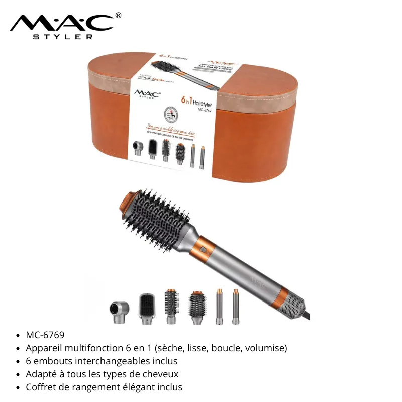 MAC Styler MC-6769 – Brosse Soufflante & Styler Multifonction 6 en 1