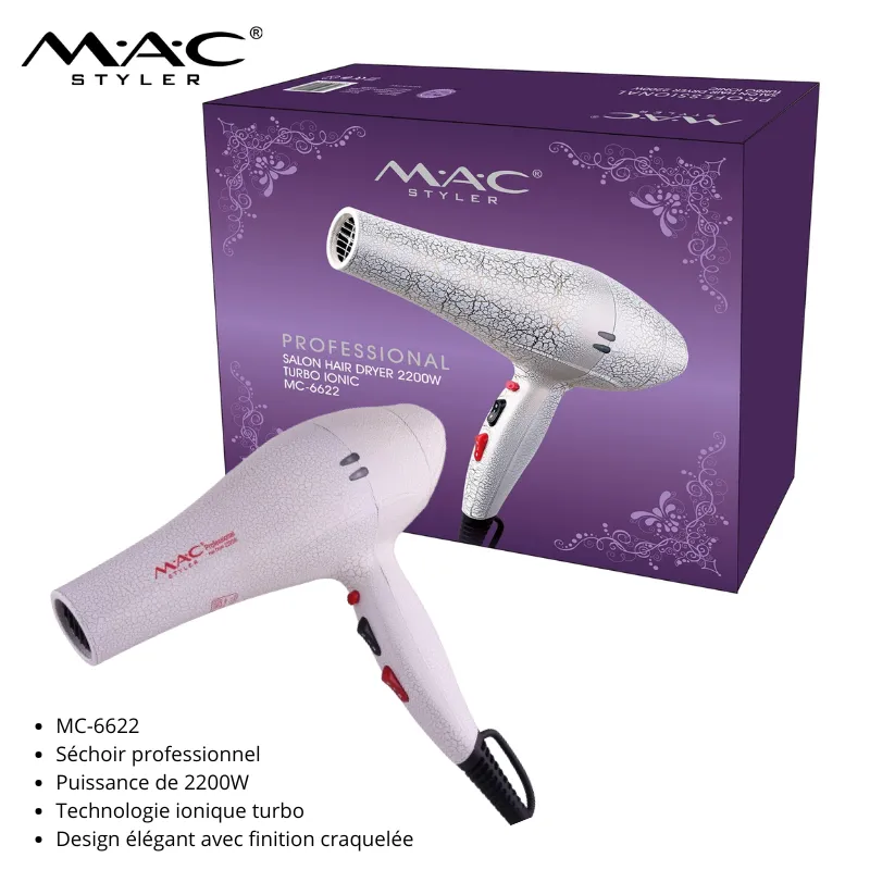 Sèche Cheveux Professionnel – Turbo Ionic – MC-6622