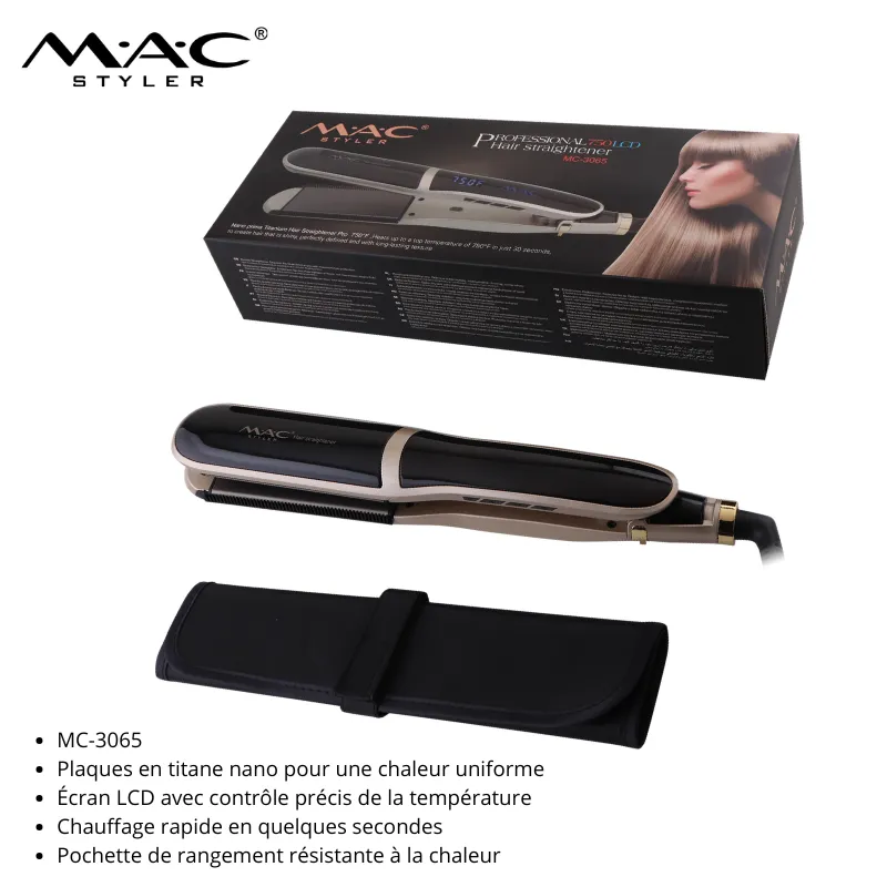 Lisseur Professionnel LCD en Titane – MAC Styler MC-3065